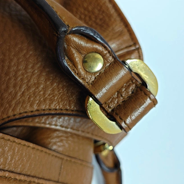 Gucci Junco Bag Tan Brown Graind Leather Handbag