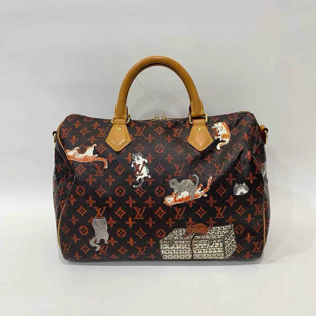 Louis Vuitton Speedy 30 Bandouliere Limited Edition Grace Coddington Catogram Brown