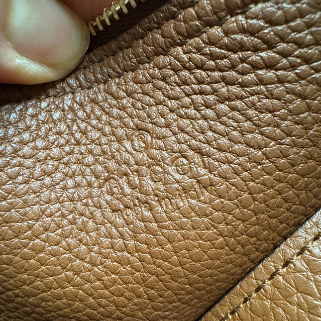 Gucci Jackie 1961 Tan Brown Pebbled Leather Bag Small