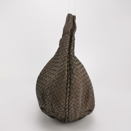 Bottega Veneta Belly Hobo Intreccio Leather Grey Large 54cm