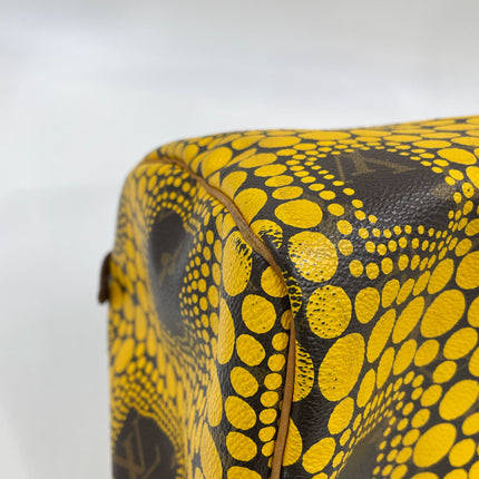 Louis Vuitton x Yayoi Kusama Limited Edition Speedy 30 Yellow Top Handle Bag