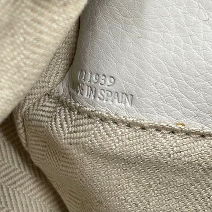 Loewe Puzzle Small Leather Woven Braided White Crossbody Bag