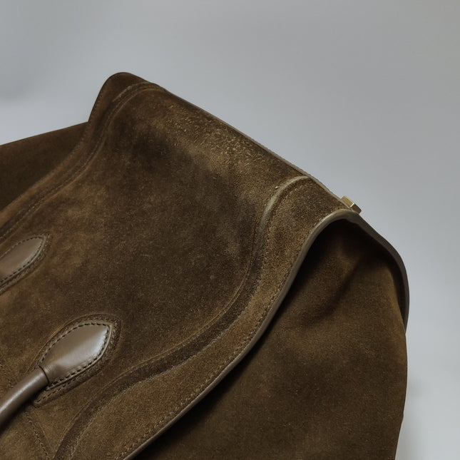 Celine Phantom Mini Dark Brown Suede Leather 30cm