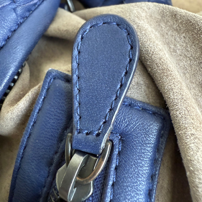 Bottega Veneta Veneta Hobo Large Navy Intrecciato Leather Bag 47cm