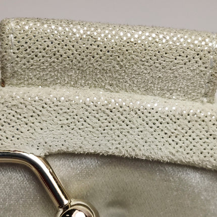 Chanel White Rabbit Fur Kiss Lock Clutch Chain Bag