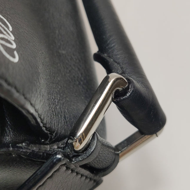 Loewe Puzzle Small Black Smooth Leather White Logo With Metal Feet 2016