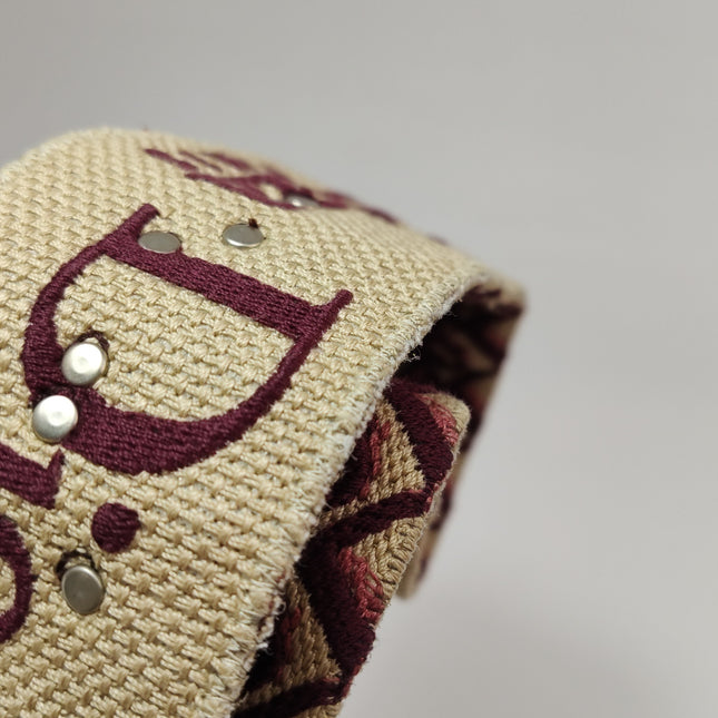 Dior Saddle Medium Burgundy Oblique Monogram Canvas with Strap