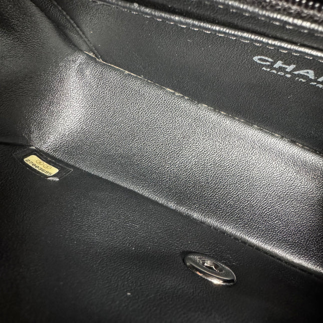 Chanel Classic Flap Mini Black Lambskin Silver Hardware