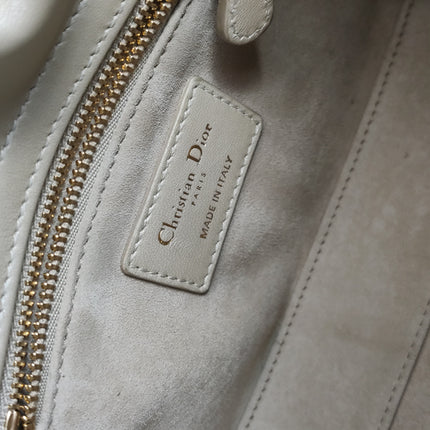 Lady Dior Mini Gold Calfskin Leather with Crystals Gold Hardware 2023