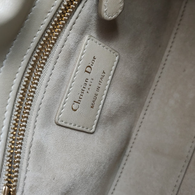 Lady Dior Mini Gold Calfskin Leather with Crystals Gold Hardware 2023