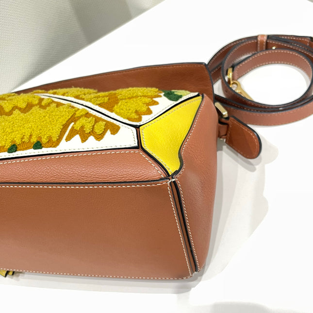 Loewe x William De Morgan Puzzle Small Embroidered Brown Yellow Multicolor