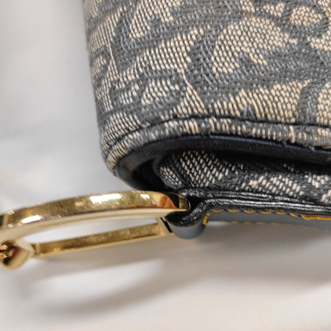 Dior Saddle Vintage Navy Oblique with Multicolor Silk Lining