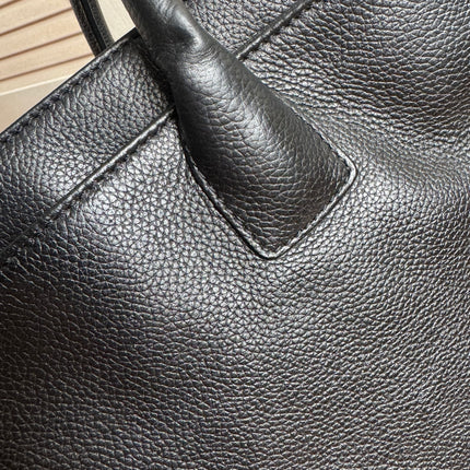 Chanel Cerf Executive Black Caviar Leather Handbag Gold Hardware