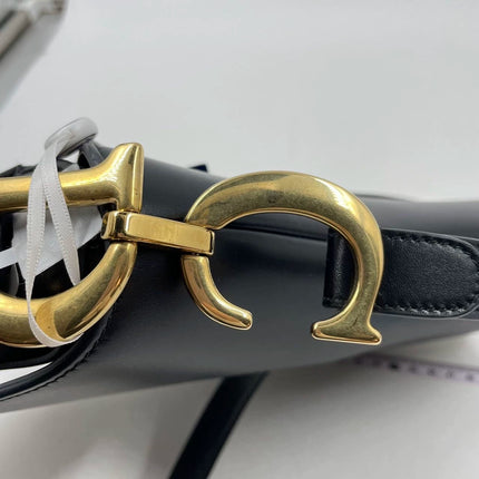 Sold Dior Saddle Medium leather Black Smooth Leather