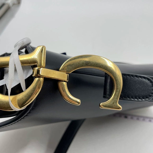 Sold Dior Saddle Medium leather Black Smooth Leather