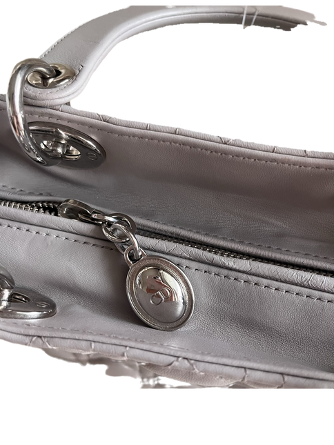 Sold Lady Dior Grey Cannage Leather Medium no strap