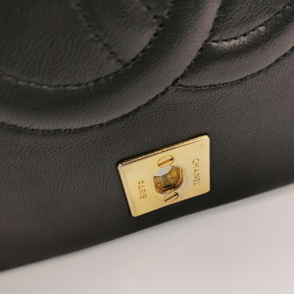 Sold Chanel Classic Flap Mini Vintage 1989-1991 Black Lambskin Leather with 24k Gold Hardware
