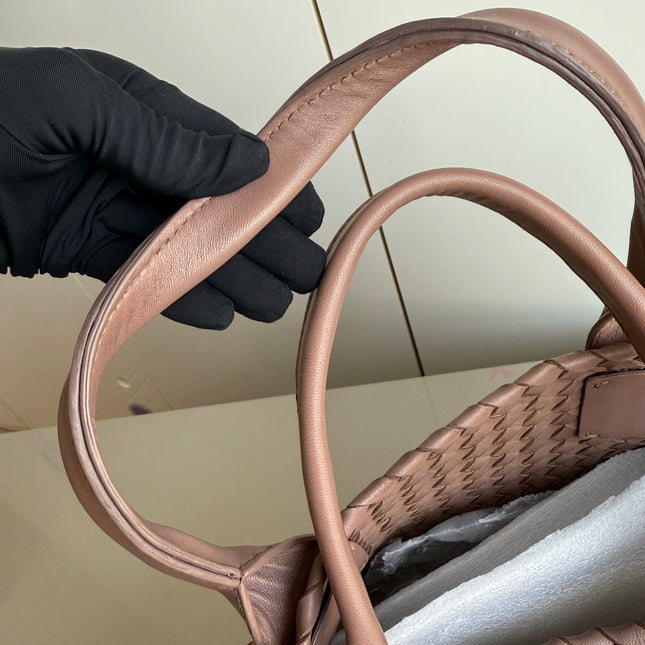 Sold Bottega Veneta Cabat Large Intreccio Leather Tote Bag Pink 42cm