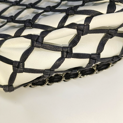 Chanel Lambskin Jumbo Canebiers Net Knots Flap White, 2011