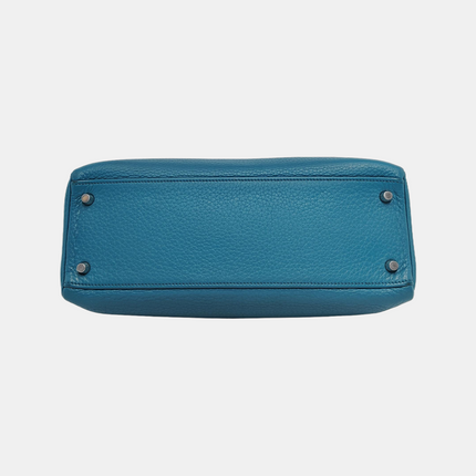 Hermes Kelly Retourne 32 Clemence Leather B3 Bleu Zanzibar Palladium Hardware 2013