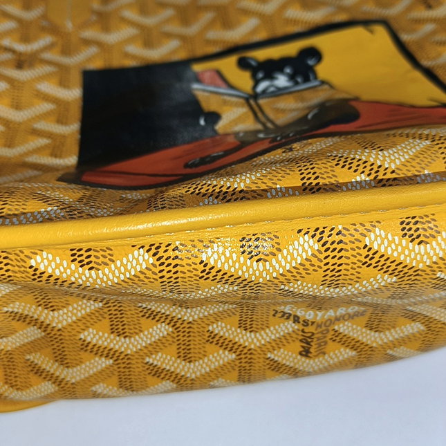 Goyard Anjou Mini Tote Yellow French Bulldog Reversible Leather