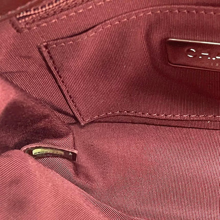 Chanel Flap Bag Mini Burgundy Lambskin Leather Gold & Silver Hardware 2019