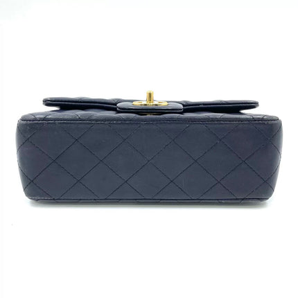 Chanel Classic Flap Rectangular Mini 2015 Navy Lambskin Gold Hardware