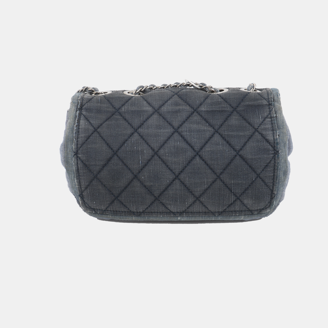 Chanel Classic Flap Mini Denim Blue Silver Hardware 2014-15