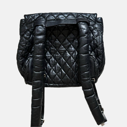 Chanel Coco Cocoon Flap Backpack Lambskin Leather Diamond Quilted Black, 2009-2010