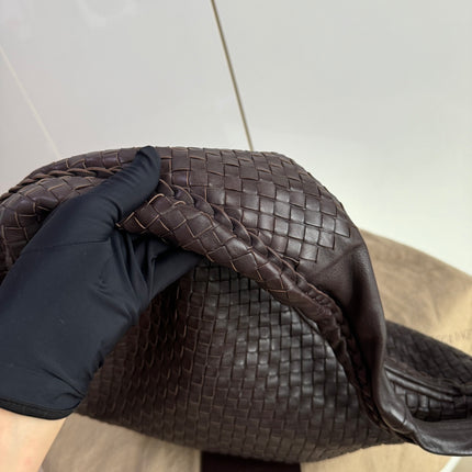 Sold Bottega Veneta Belly Hobo Intrecciato Lambskin Leather Dark Chocolate Brown Large 50cm