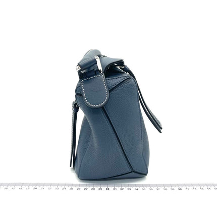 Loewe Puzzle Small Navy Grained Calfskin Leather Bag