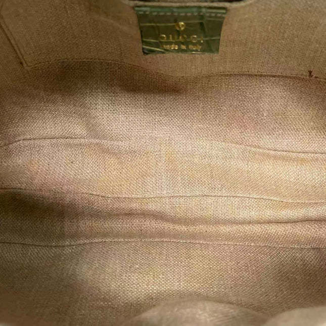 Gucci Jeweled Dragon Bag Green Crocodile and GG Velvet Bamboo Chain Strap Shoulder Bag