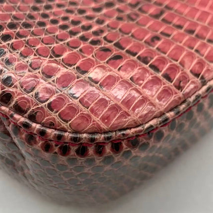 Fendi Baguette Purple Lizard Skin Leather Handbag