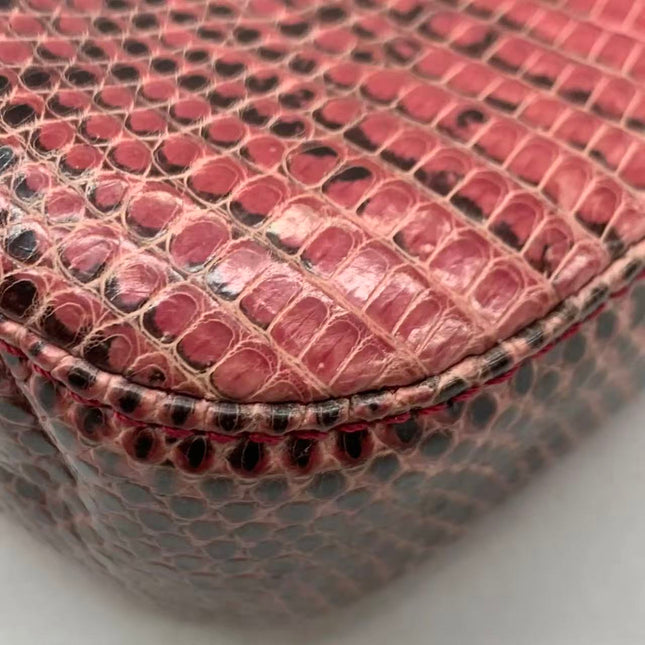 Fendi Baguette Purple Lizard Skin Leather Handbag