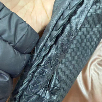 Bottega Veneta Veneta Intrecciato Hobo Bag Large Black Leather 47cm