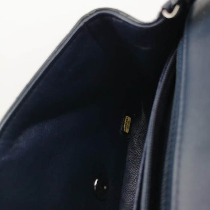 Sold Chanel Mini Square Classic Flap 2014 Navy Patent Leather Crossbody Bag