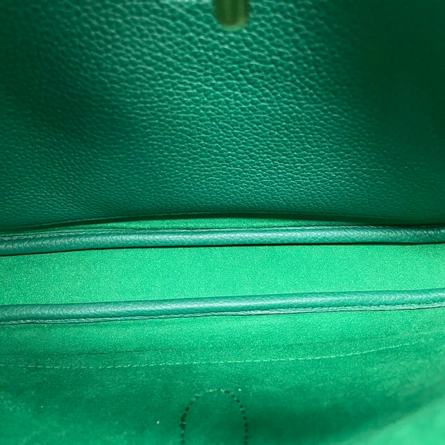 Gucci Jackie 1961 Green Grained Leather Bag Small with Adjustable Strap