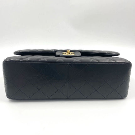 Sold Chanel Classic Flap Jumbo 2012 Black Lambskin Leather Double Flap with Gold Hardware
