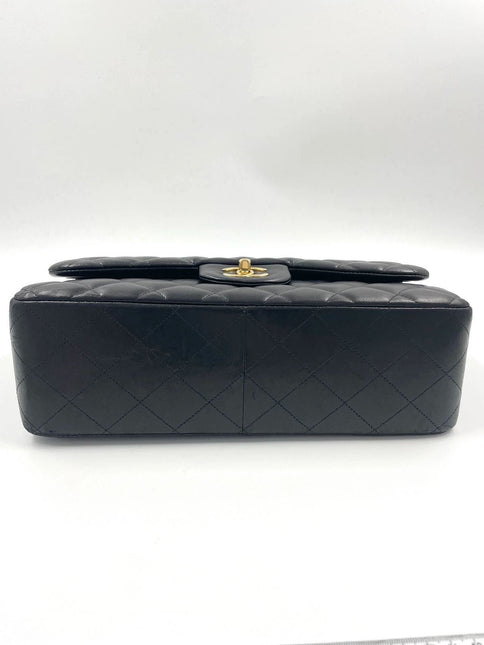 Sold Chanel Classic Flap Jumbo 2012 Black Lambskin Leather Double Flap with Gold Hardware