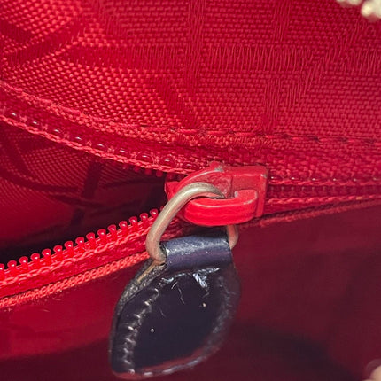 Lady Dior Vintage Medium Navy Blue Jeans Silver Hardware