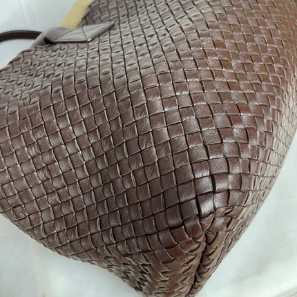 Bottega Veneta Cabat Tote Intreccio Leather Chocolate Brown 42cm