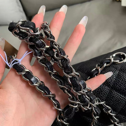 Chanel Classic Flap Mini Black Caviar Silver Hardware 2017-18
