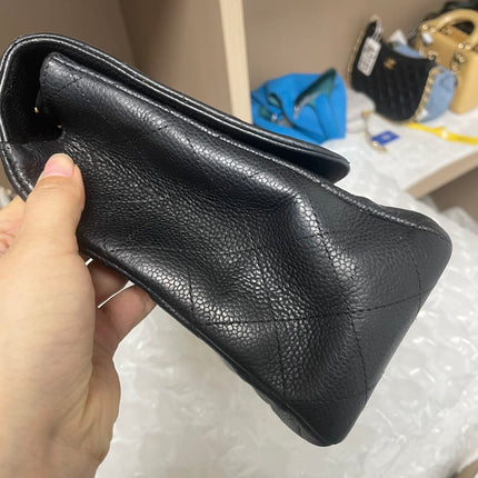 Chanel Classic Flap Jumbo 2009 Black Caviar Leather Single Flap Gold Hardware