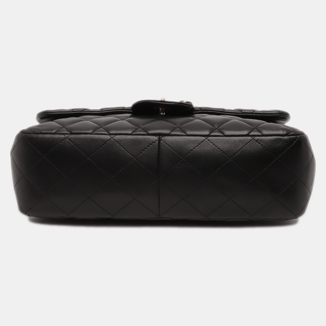 Sold Chanel Classic Flap Jumbo 2009 Black Lambskin Leather Single Flap with Gold Hardware