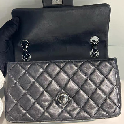 Chanel Classic Flap Mini Black Lambskin Silver Hardware 2011-12