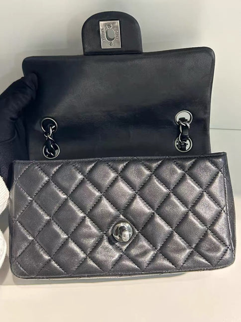 Chanel Classic Flap Mini Black Lambskin Silver Hardware 2011-12