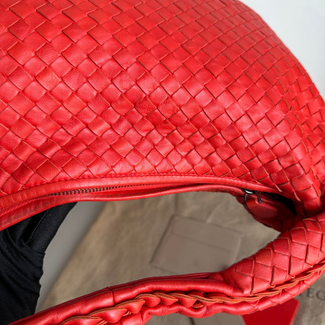 Bottega Veneta Hobo Bag leather Bright Red Medium 40cm
