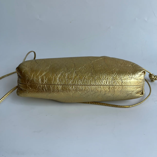 Bottega Veneta Pouch Mini Gold Lambskin Leather Crossbody Bag
