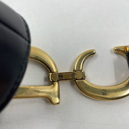 Sold Dior Saddle Medium leather Black Smooth Leather