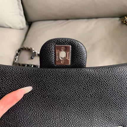 Chanel Classic Flap Mini Black Caviar Silver Hardware 2017-18
